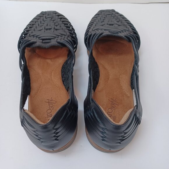 Eurosoft by Sofft Huaraches Shoes Black Leather Slip On Comfort Flat Womens 7.5 - Picture 11 of 14